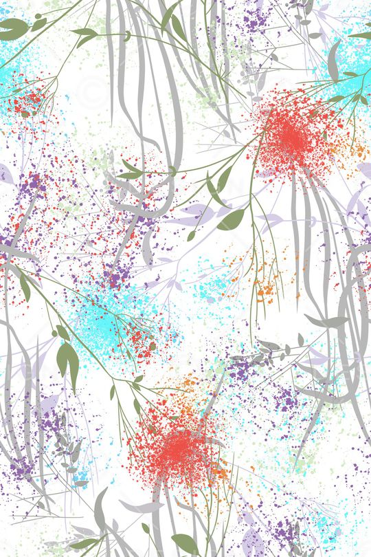 抽象花卉印花华亿平台图片