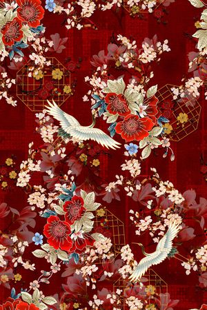 花卉印花华亿平台图片