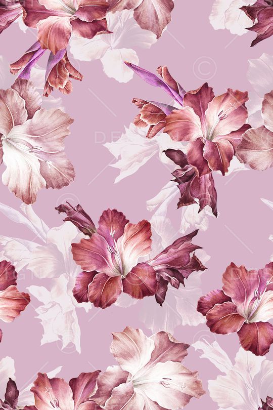 清爽底花卉印花华亿平台图片