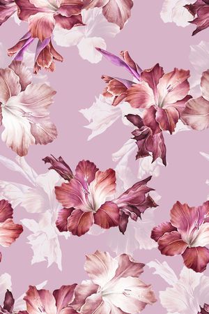 清爽底花卉印花华亿平台图片