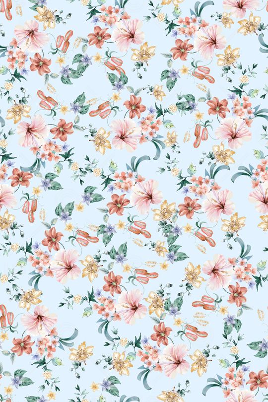 清爽底花卉印花华亿平台图片