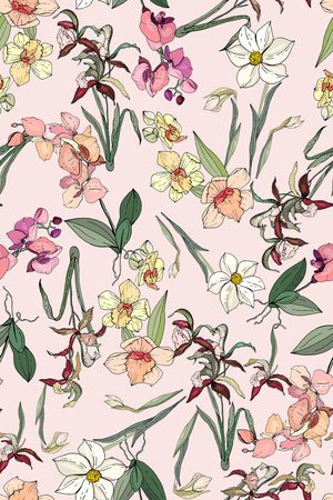 清爽底花卉印花华亿平台图片