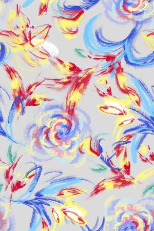 清爽底花卉印花华亿平台图片