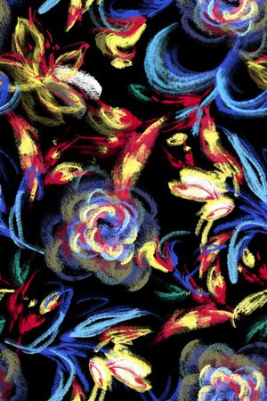 清爽底花卉印花华亿平台图片