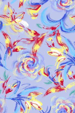 清爽底花卉印花华亿平台图片