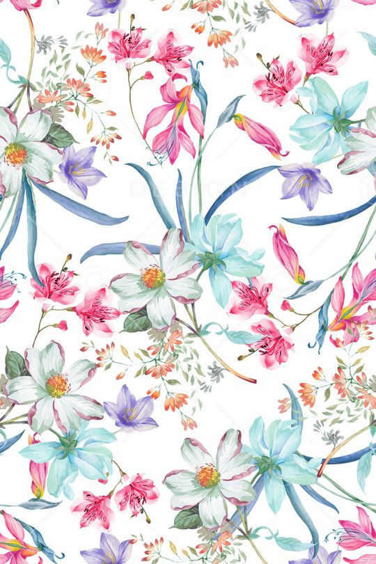 清爽底花卉印花华亿平台图片