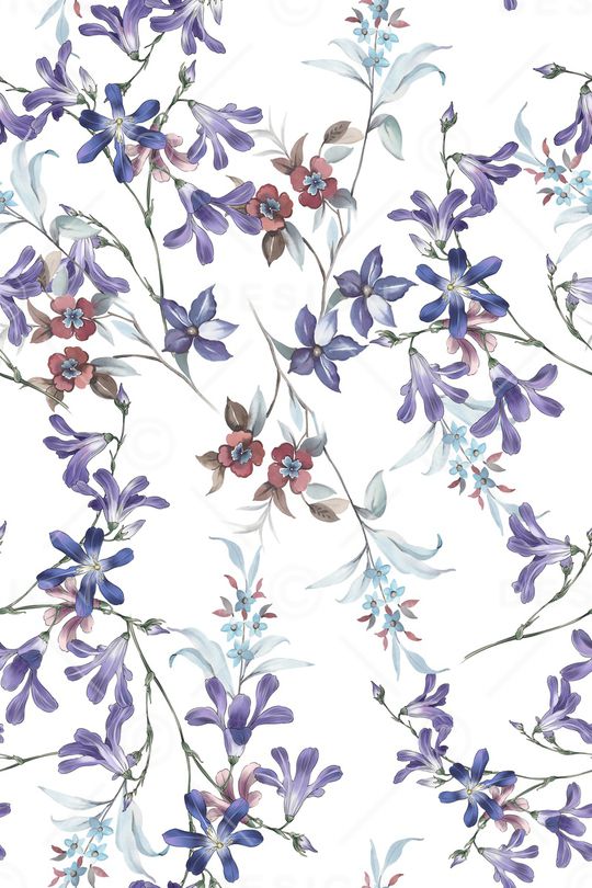 清爽底花卉印花华亿平台图片