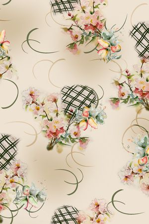 抽象花卉印花华亿平台图片