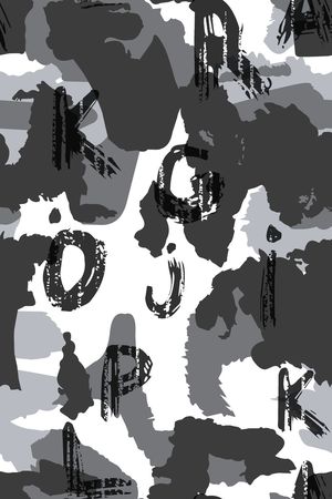 字母色块组合印花华亿平台图片