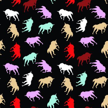 1450719-女装-衬衣-独角兽-马-黑底