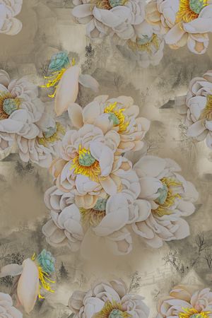 花卉印花华亿平台图片