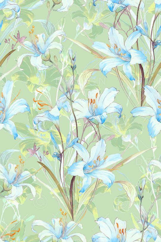 清爽底花卉印花华亿平台图片