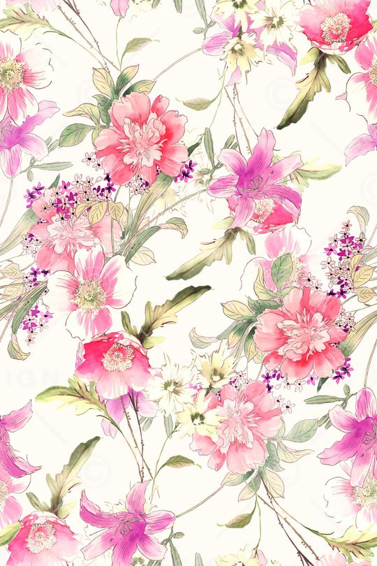 清爽底花卉印花华亿平台图片