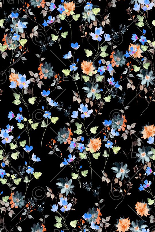 清爽底花卉印花华亿平台图片