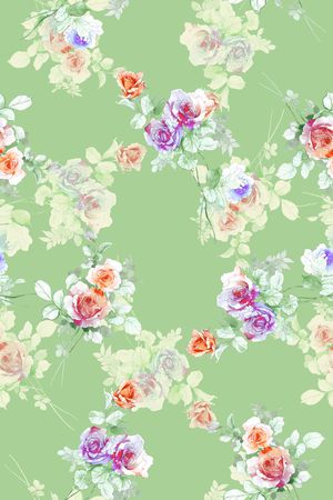 清爽底花卉印花华亿平台图片