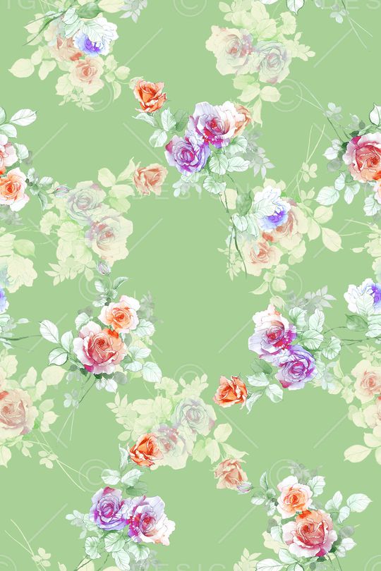 清爽底花卉印花华亿平台图片