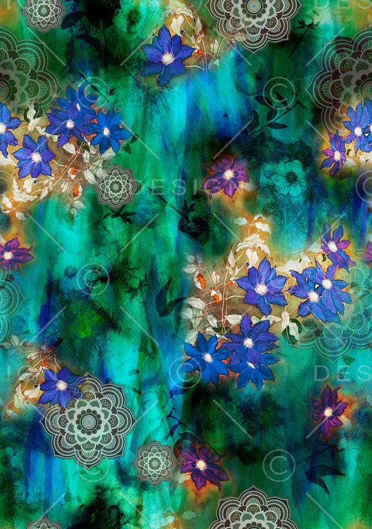 花卉印花华亿平台图片