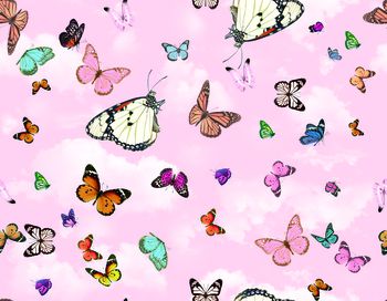 花卉蝴蝶印花华亿平台图片