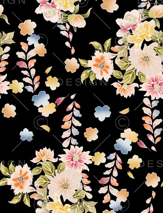 花卉印花华亿平台图片