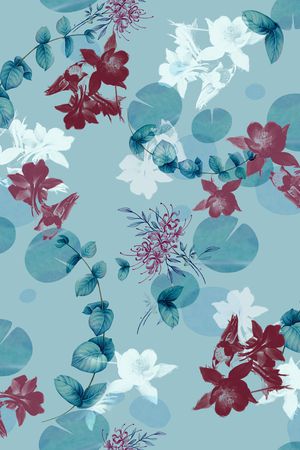 蓝色印花华亿平台图片