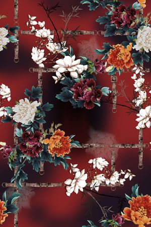 玉兰花印花华亿平台图片