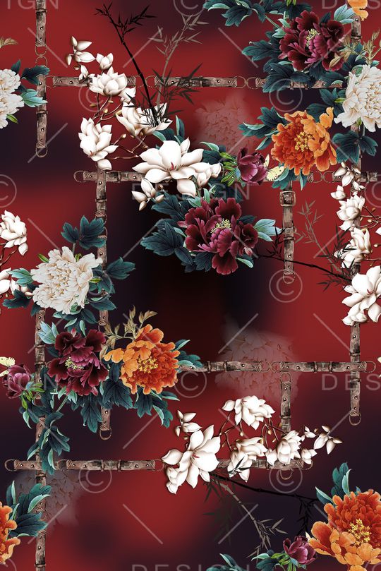 玉兰花印花华亿平台图片