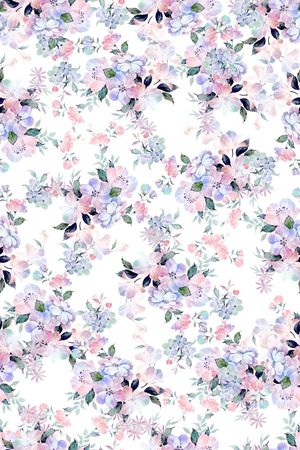 清爽底花卉印花华亿平台图片