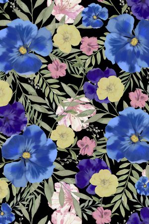 民族花卉印花华亿平台图片