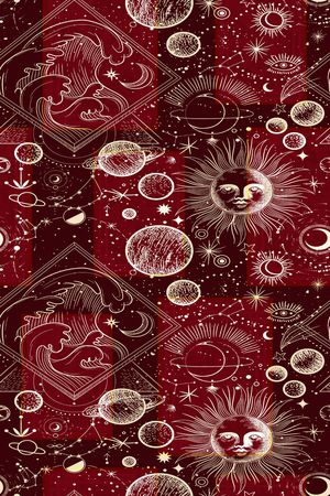 几何花卉印花华亿平台图片