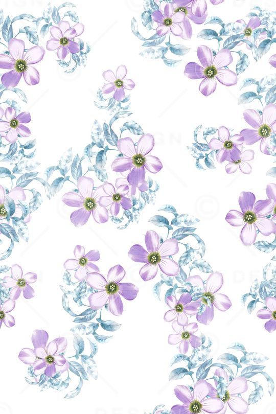 清爽底花卉印花华亿平台图片