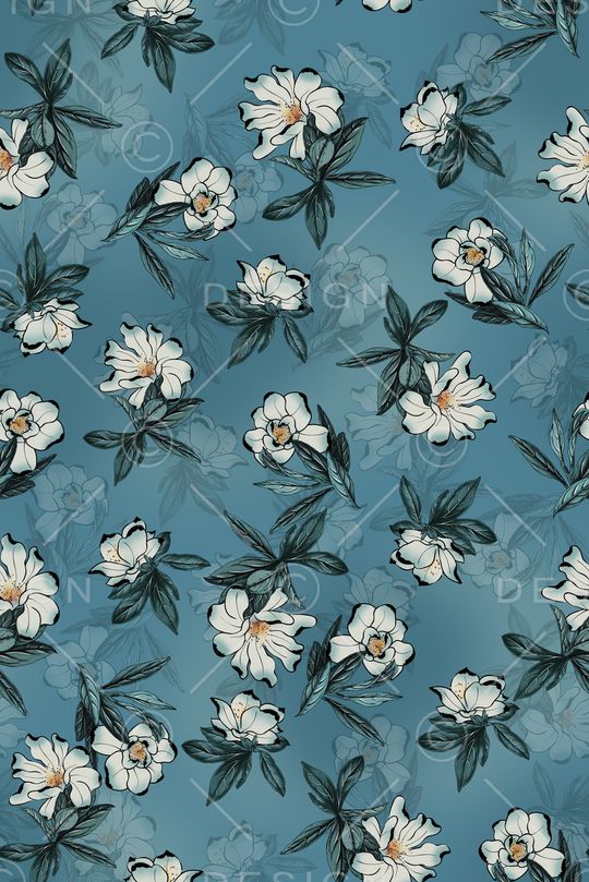 手绘花卉印花华亿平台图片