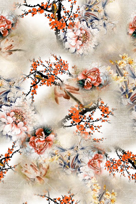 花卉印花华亿平台图片