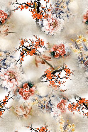 花卉印花华亿平台图片