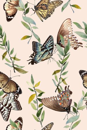 花卉蝴蝶印花华亿平台图片