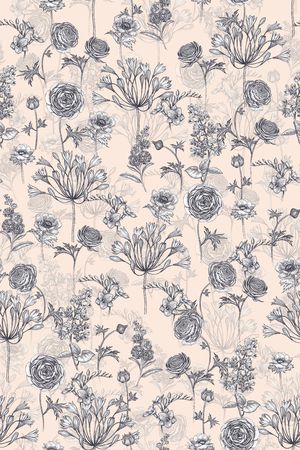 清爽底花卉印花华亿平台图片