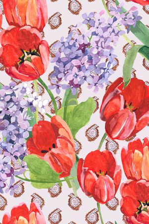 几何花卉印花华亿平台图片