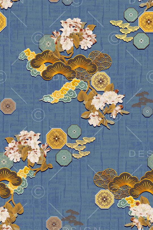 中国风印花华亿平台图片