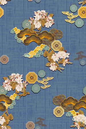 中国风印花华亿平台图片