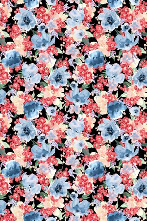 水彩花卉印花华亿平台图片