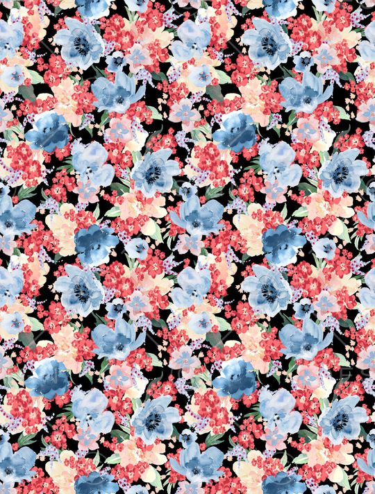 水彩花卉印花华亿平台图片