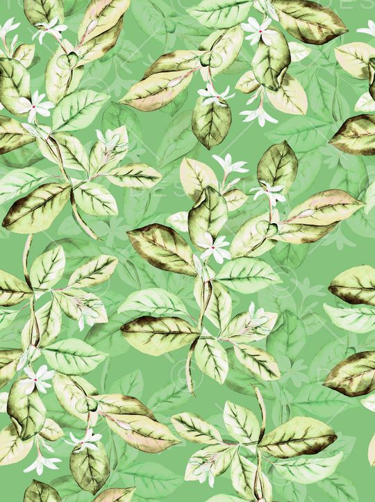 绿植树叶印花华亿平台图片