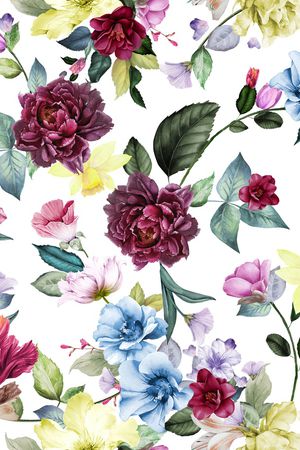 民族花卉印花华亿平台图片