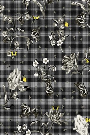 花卉蝴蝶印花华亿平台图片