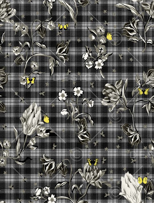 花卉蝴蝶印花华亿平台图片