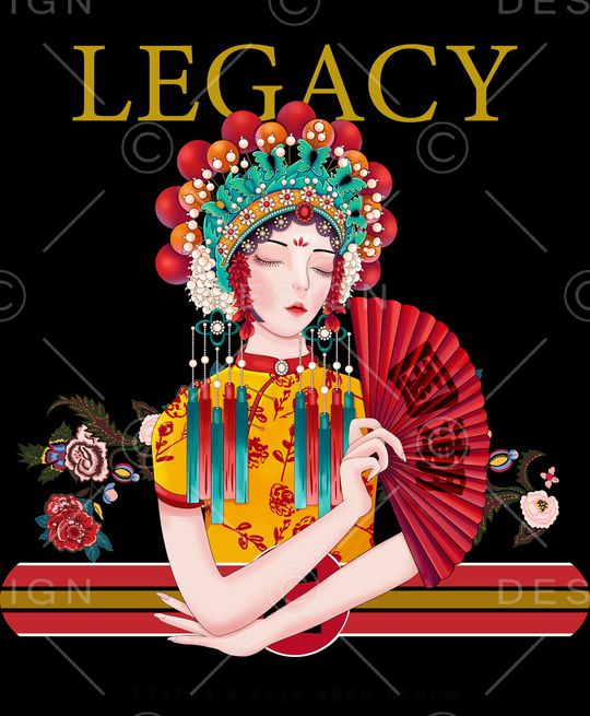 胸前独幅印花华亿平台图片