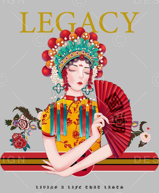 胸前独幅印花华亿平台图片