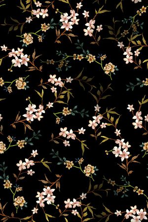 清爽底花卉印花华亿平台图片