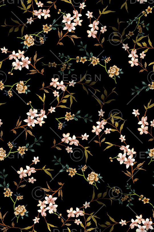 清爽底花卉印花华亿平台图片