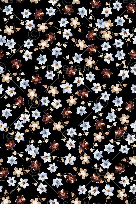 清爽底花卉印花华亿平台图片