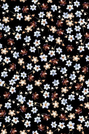 清爽底花卉印花华亿平台图片